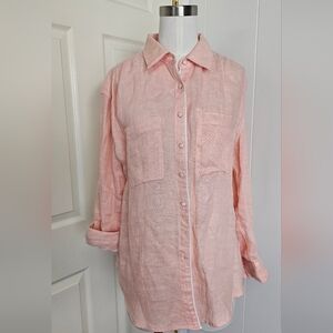 Joie Lidelle G Linen Blouse Pink Size S